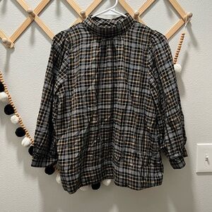 Everlane Plaid Top